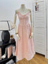 Cotton Spaghetti Straps Midi Dresses